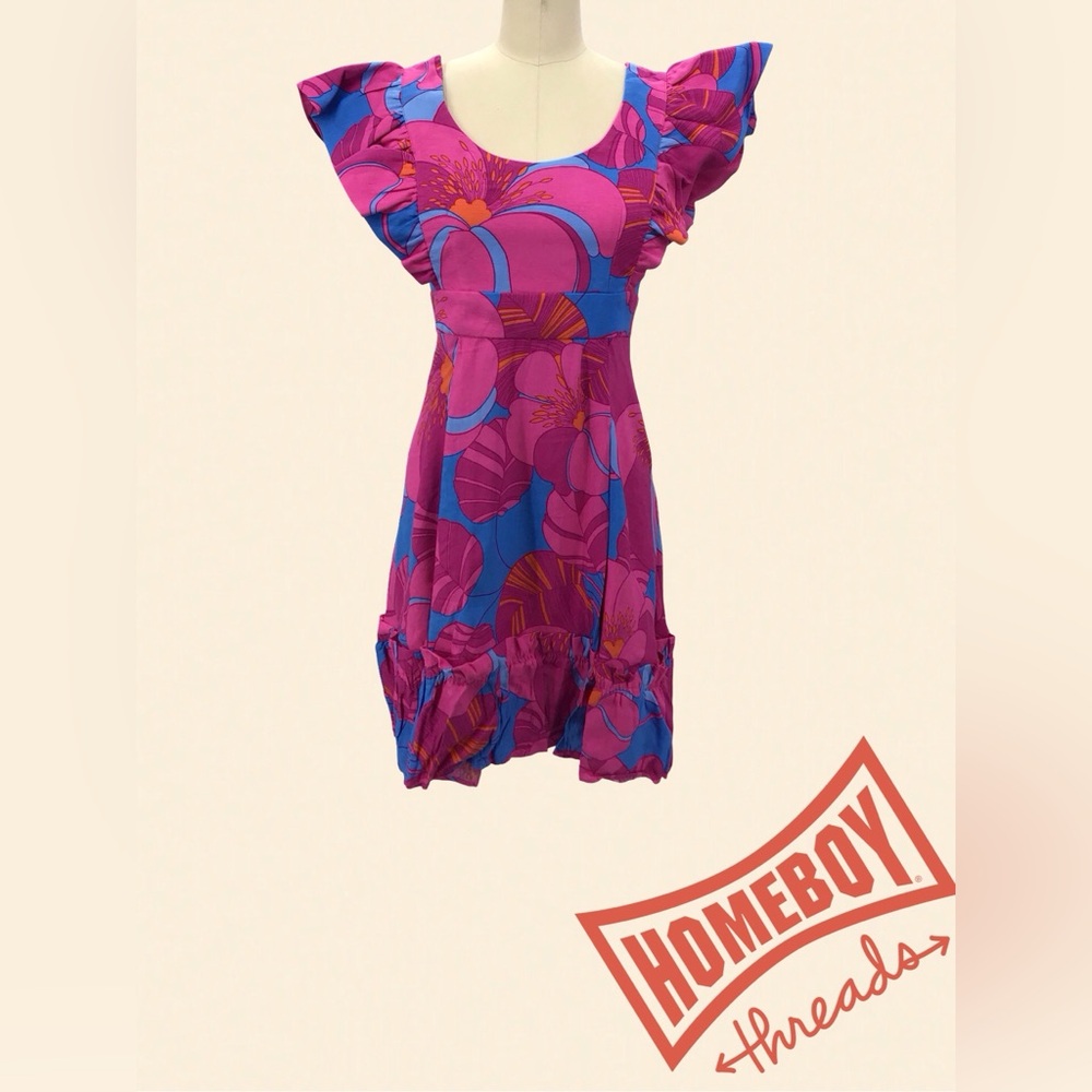 Tuckernuck Pink and Blue Floral Mini Dress